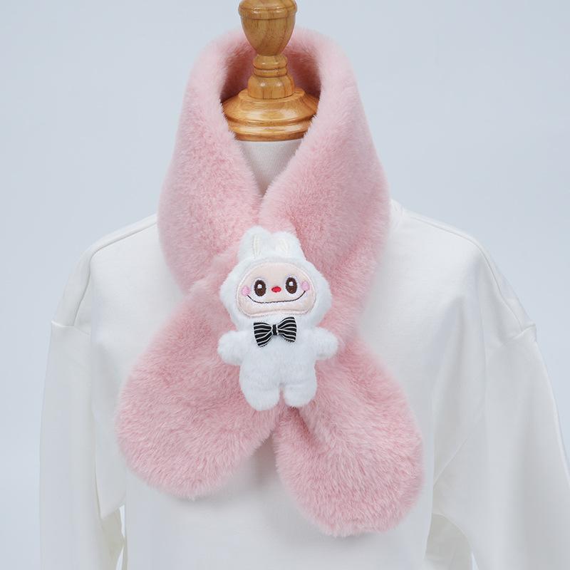 Plüsch-Winter-Schal im koreanischen Stil, Süßer und warmer Nackenschutz für Mädchen und Schülerinnen