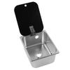 RV Kitchen Sink 300x240x150mm Square Stainless Steel Single Bowl Hand Wash Basin 40mm Drain with Tem