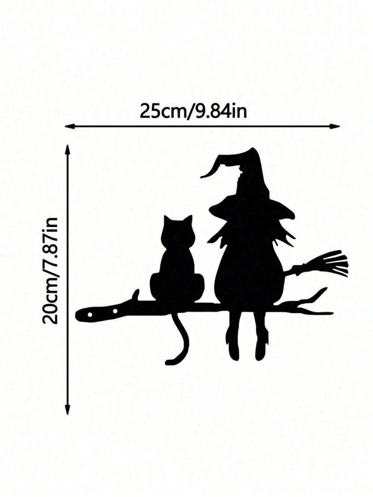 Gothic Cat Iron Garden Decor Vintage Outdoor Halloween Yard Patio