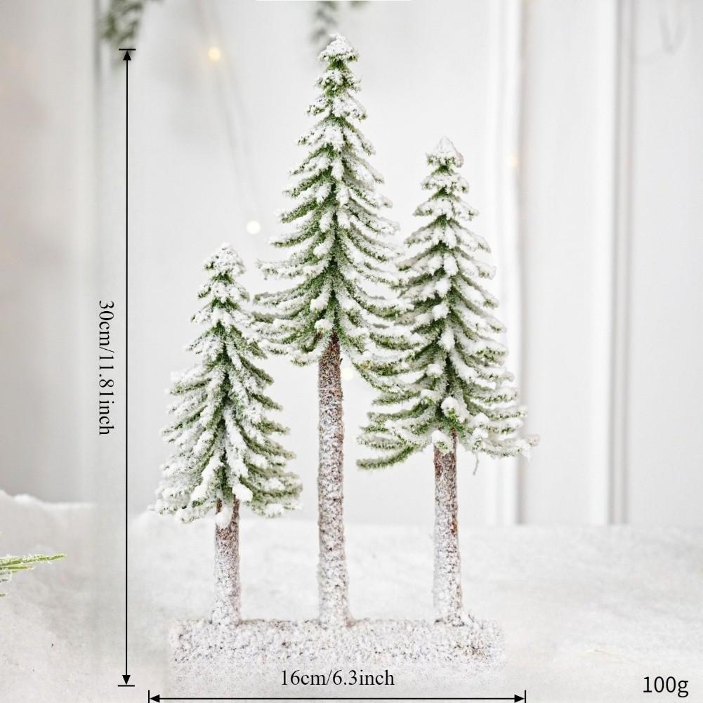 Mini Desktop Christmas Tree Ornaments Realistic Cedar Flocking Tree Tabletop Decor for Festive Home or Office Decoration