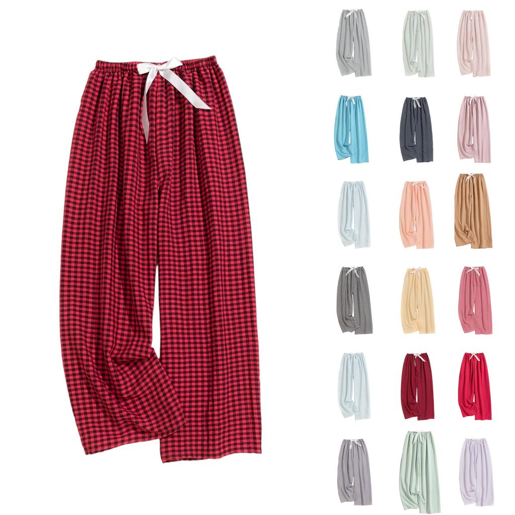 Women's Casual Fashion Sleep Pants Striped Loungewear Pants Wearable As Outerwear High-Waisted Pants