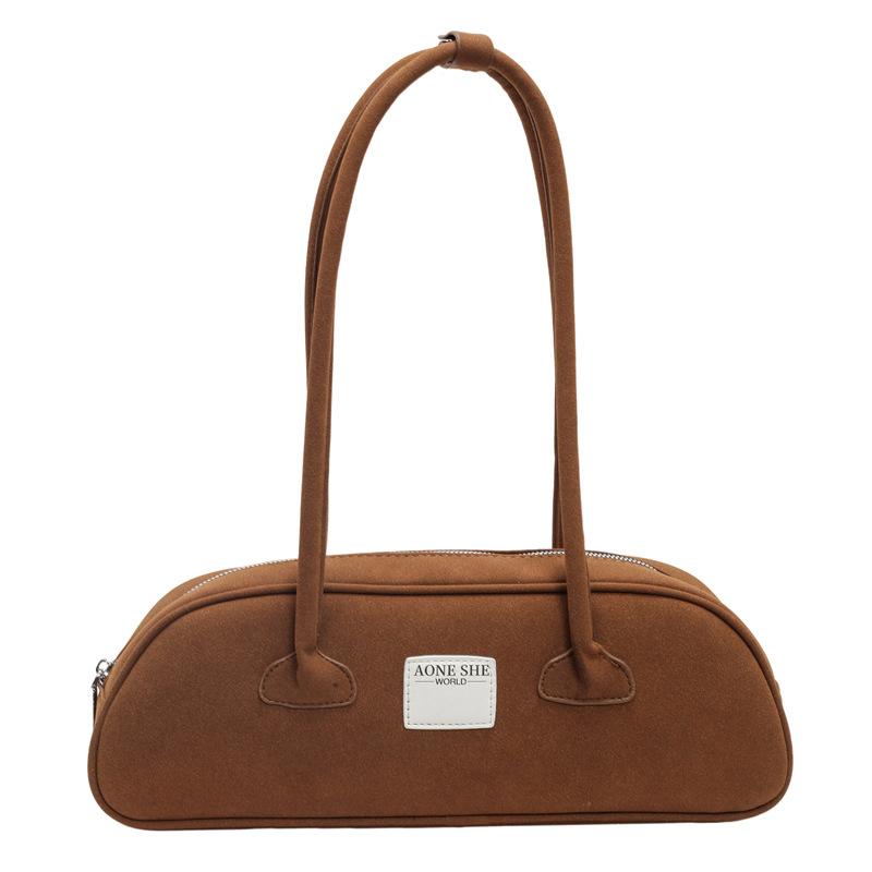 Autumn new niche retro underarm portable bowling bag simple large capacity underarm commuter bag