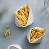 White Porcelain French Fry Holder Ceramic Fries Scoop Cup Box For Parties Events And Takeout Snack Dipping Bowl Hotel Tableware