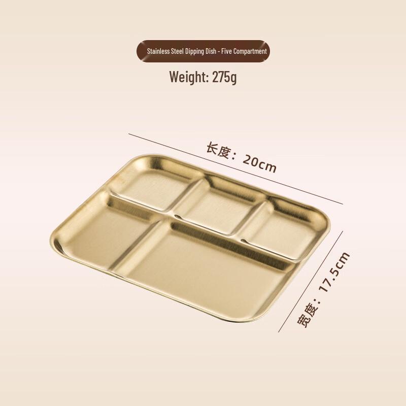 ZISIZ 304 Stainless Steel Square 3-Compartment Dipping Dish