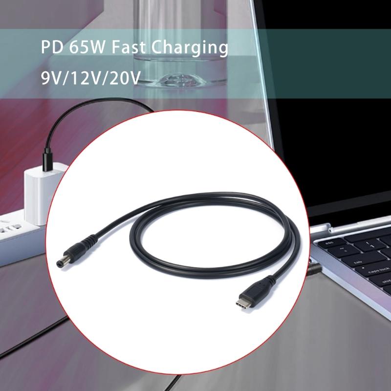 Type C Male to 5.5x2.1mm 9V/12V/20V Power Connector Charging Cable for Monitoring Cameras Printer Router LED Light