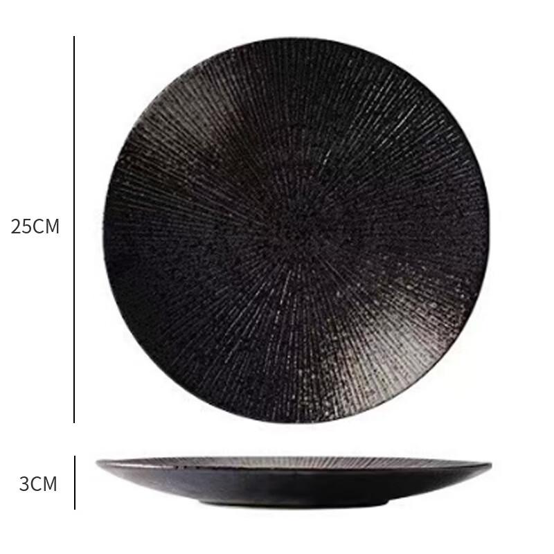 Japanese Style Underglaze Ceramic Divided Dumpling Plate
