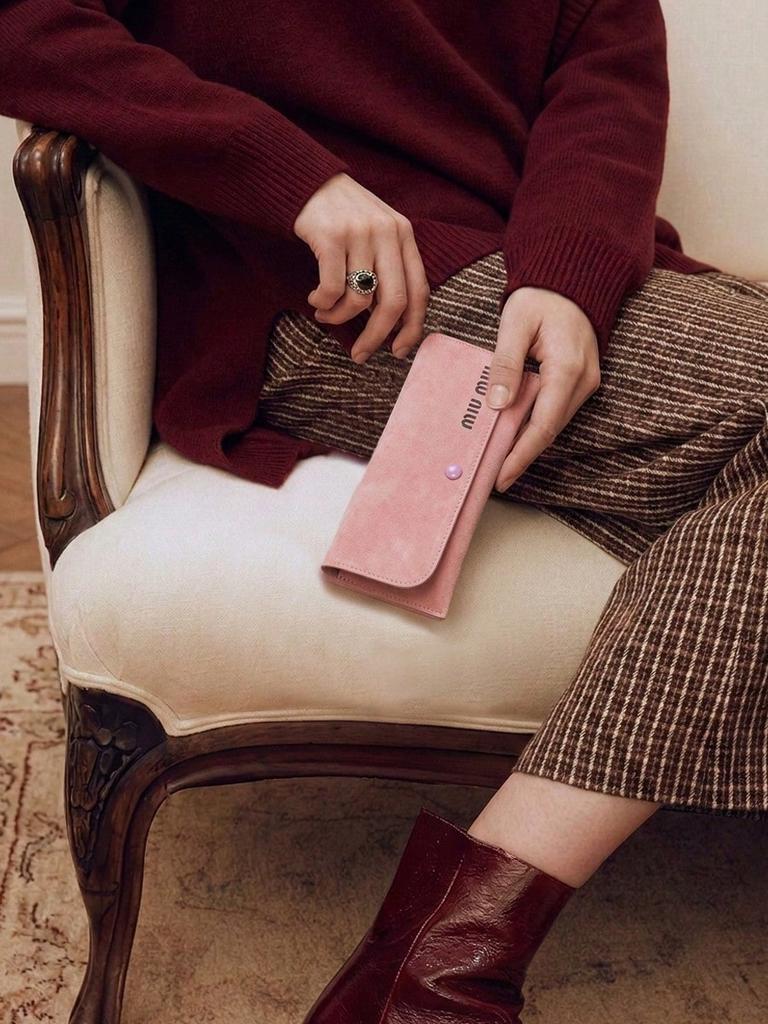 MIU MIU Pink Leather Eyeglasses Case Set