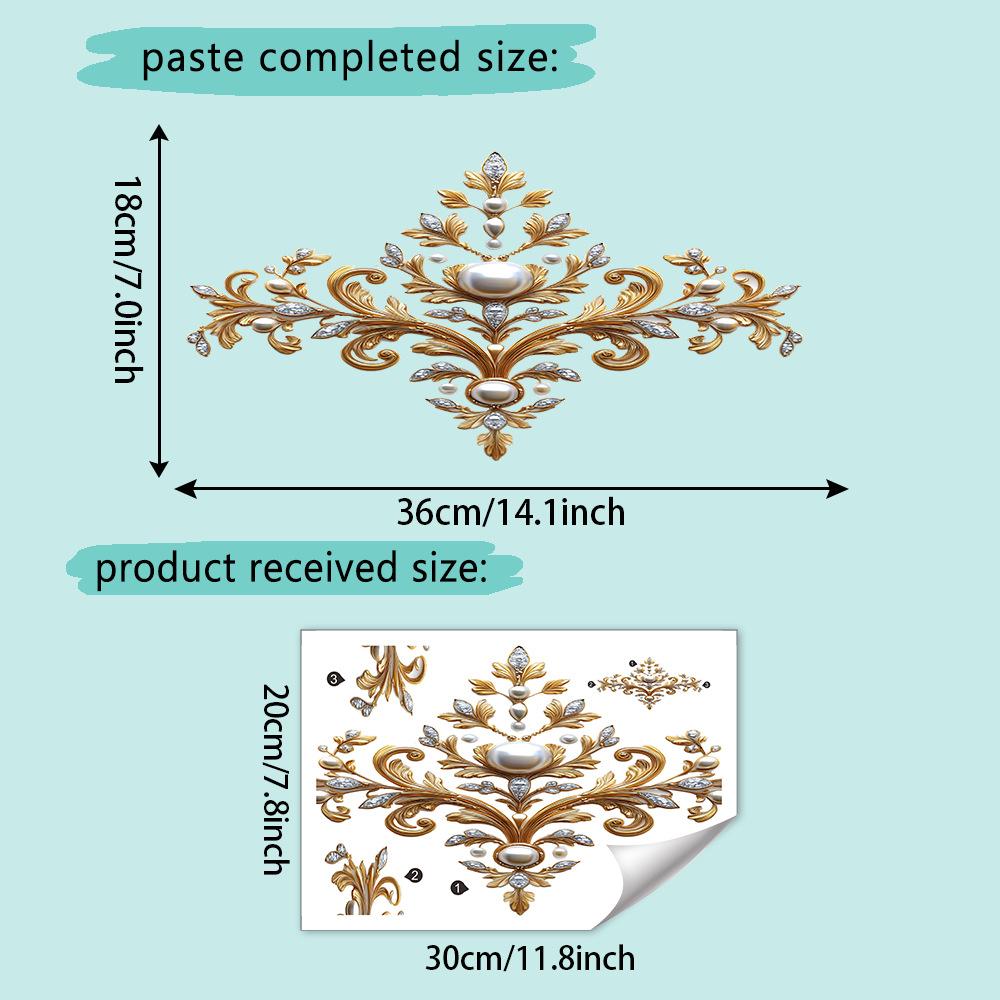 Creative Golden Flower Stickers Toilet Stickers Bathroom Door Wall Wallpaper Self Adhesive Decorative Washroom Vinyl Decals