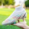 Football Training Boots Professional High-Top Spike Shoes Non Slip Athletic Football Shoes Lace Up for Competition Training
