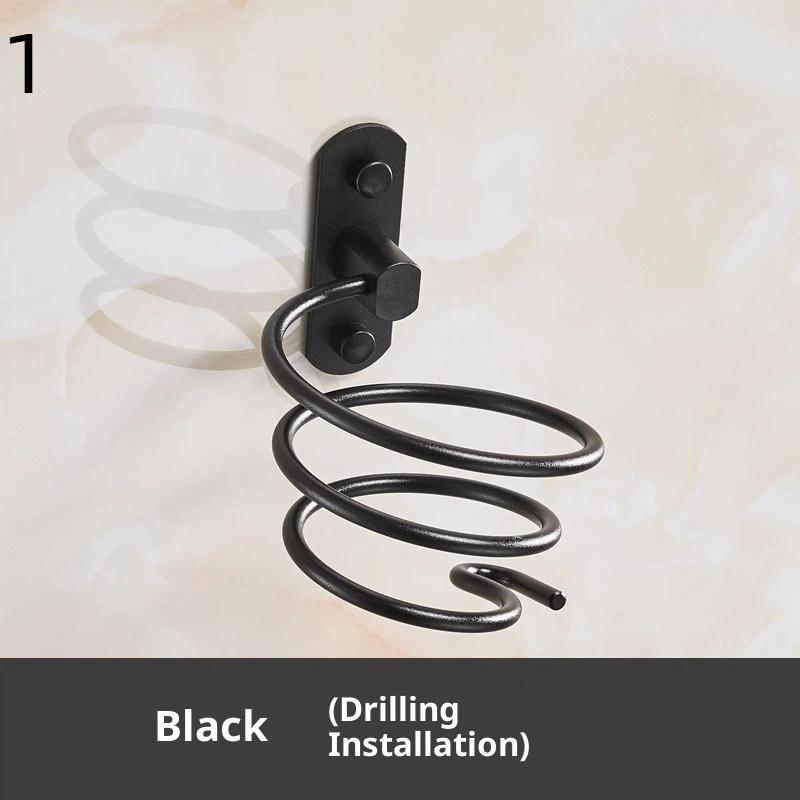 Hair Dryer Organizer Rack Aluminum Bathroom Hairdryer And Straightener Holder Wall Mounted Shelves Accessories Blower Shelves