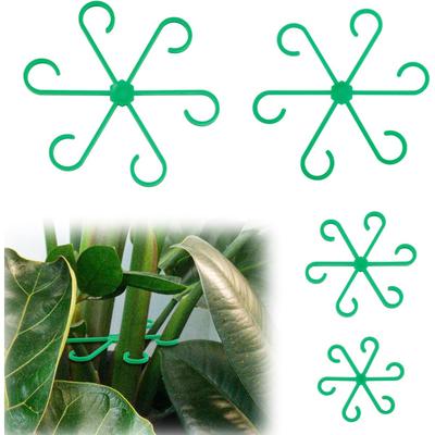 4pcs Reusable Flower Plant Stakes Trellis Stem Hook Climbing Houseplant Stem Supports Plastic Plant Climbers Stem Holders Growth Accessories for Plant