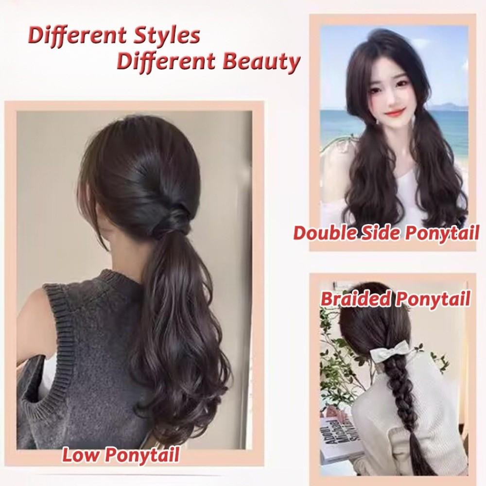 Vitality Long Wavy Ponytail Hair with Rubber Band Hair Band Hairpiece Daily Use