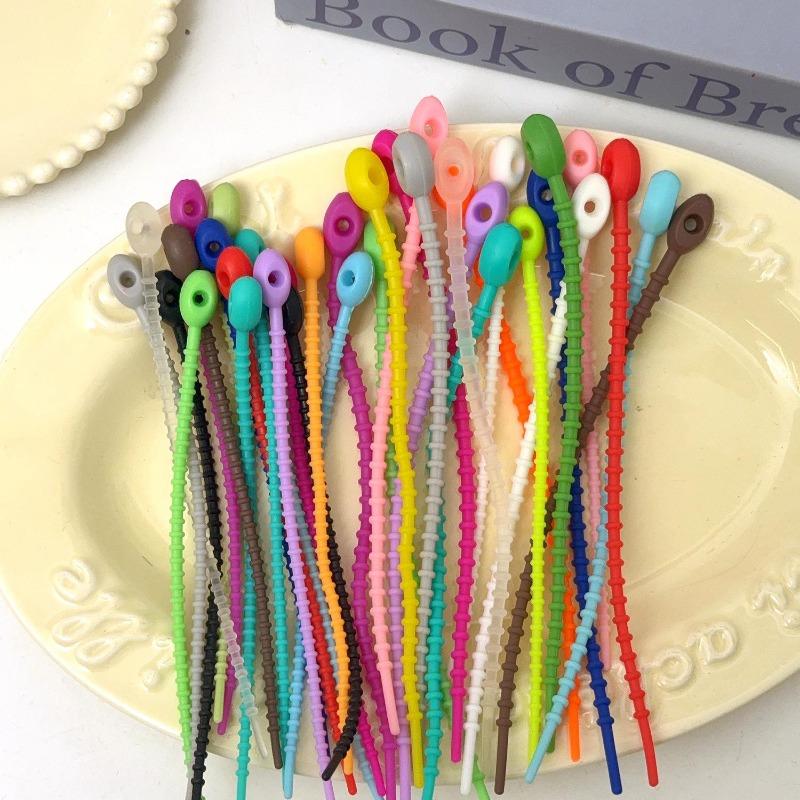 12cm Multicolor Silicone Cable Ties Reusable Adjustable Wire Organizer Straps Durable Cord Management Holders for Home Office Computer Cable Storage