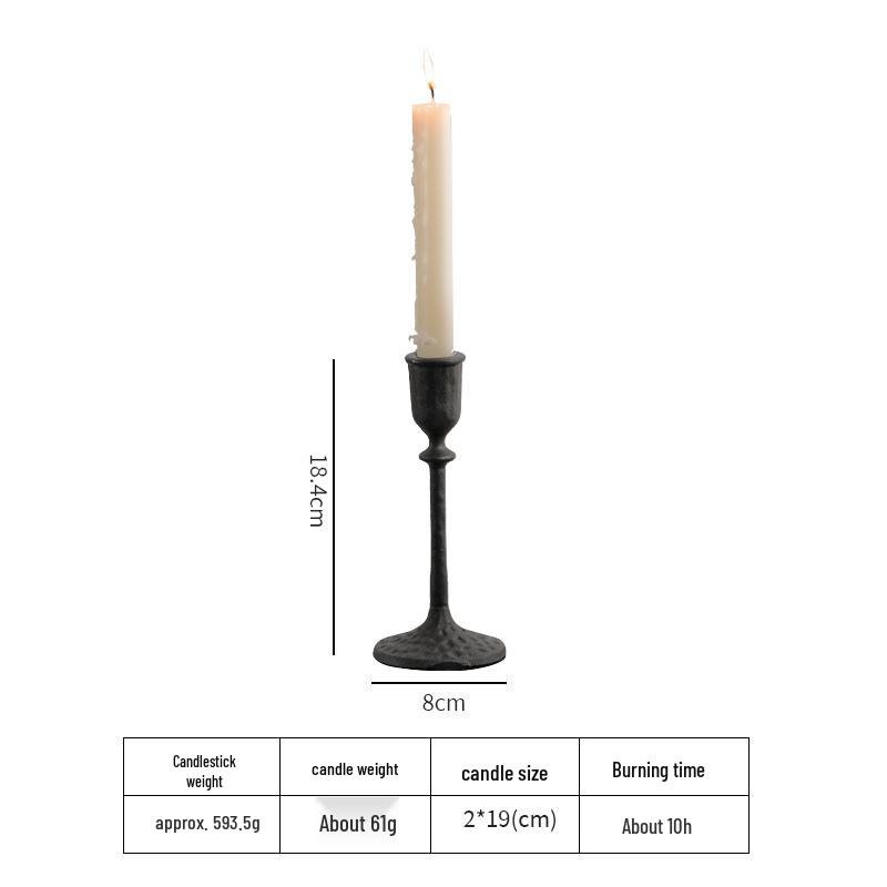 Европейский винтажный кованый подсвечник - Минималистичный стиль ваби-саби для ужинов при свечах и домашнего декора.