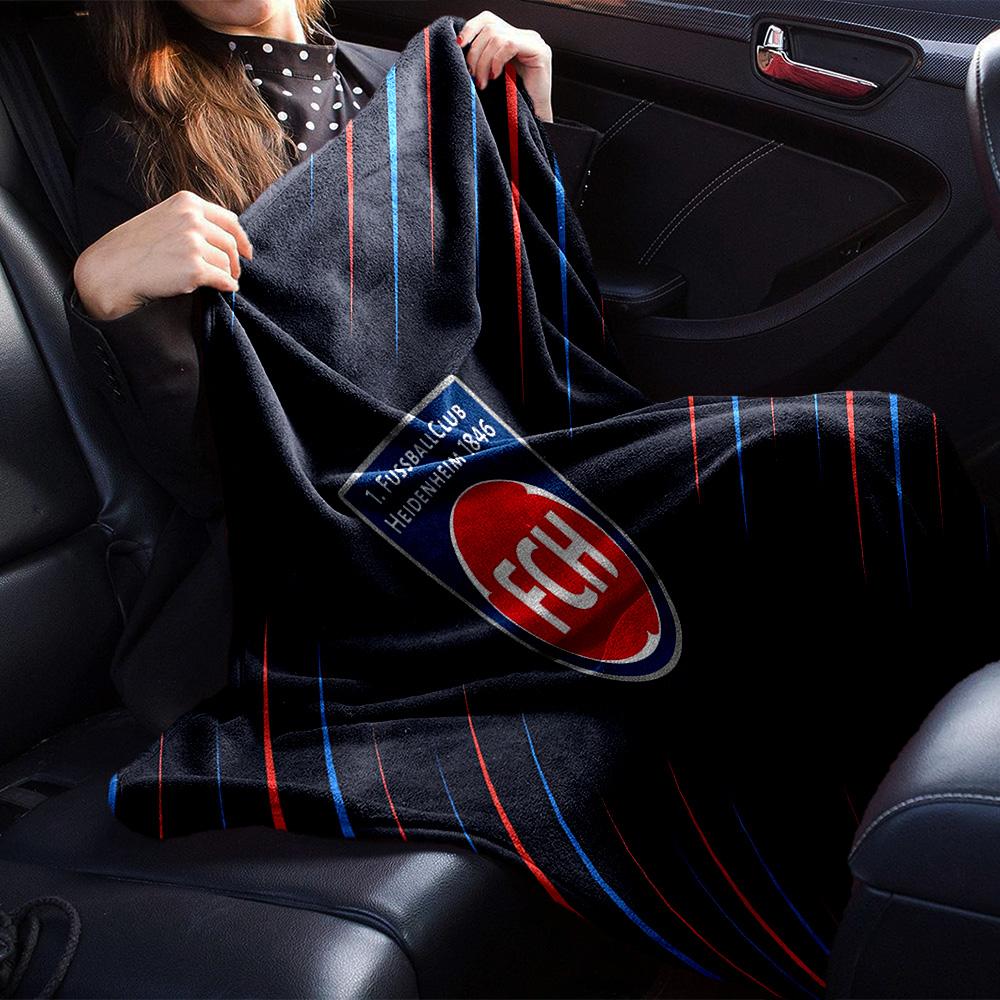 Heidenheim Crest Flannel Blanket, Soft Polyester, Modern Design, All-Season for Camping, Travel, Gifts for holidays or birthdays