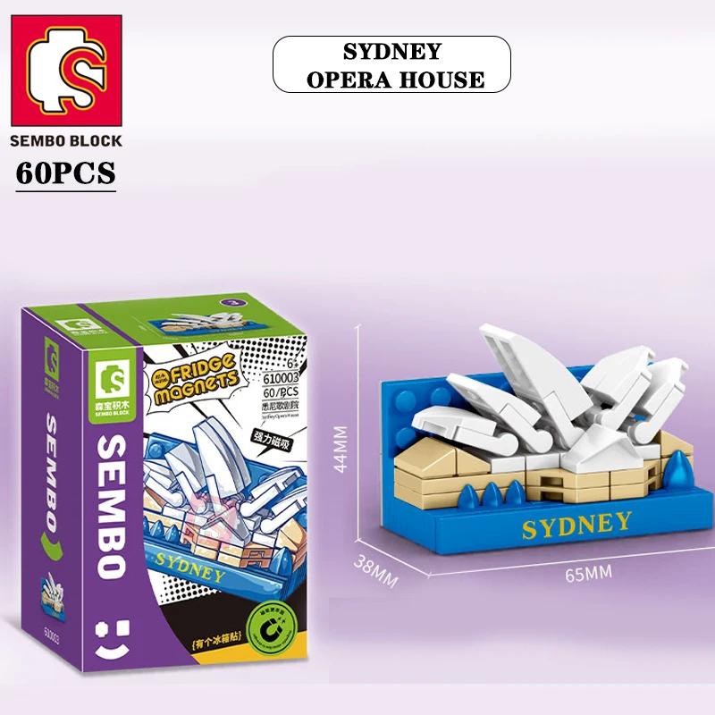 SEMBO BLOCK Fridge Magnets Bricks Landmark Building Blocks DIY Playsets Display Architecture Idea Gifts Toys Children Adults