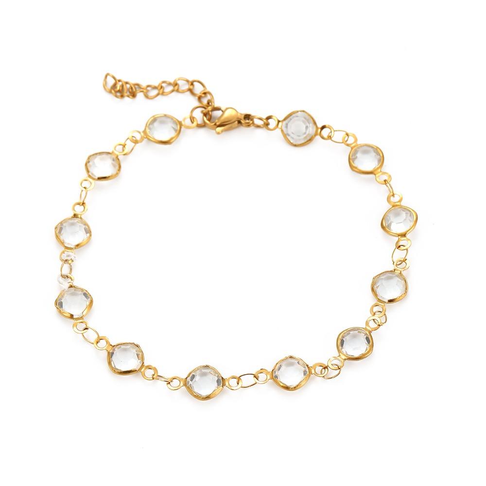 

Luxury Sparkling Leaf Chain Colorful Adjustable Elegant Circle Bangles Candy Color Fashion Crystal Sparkling Bracelets Women белый