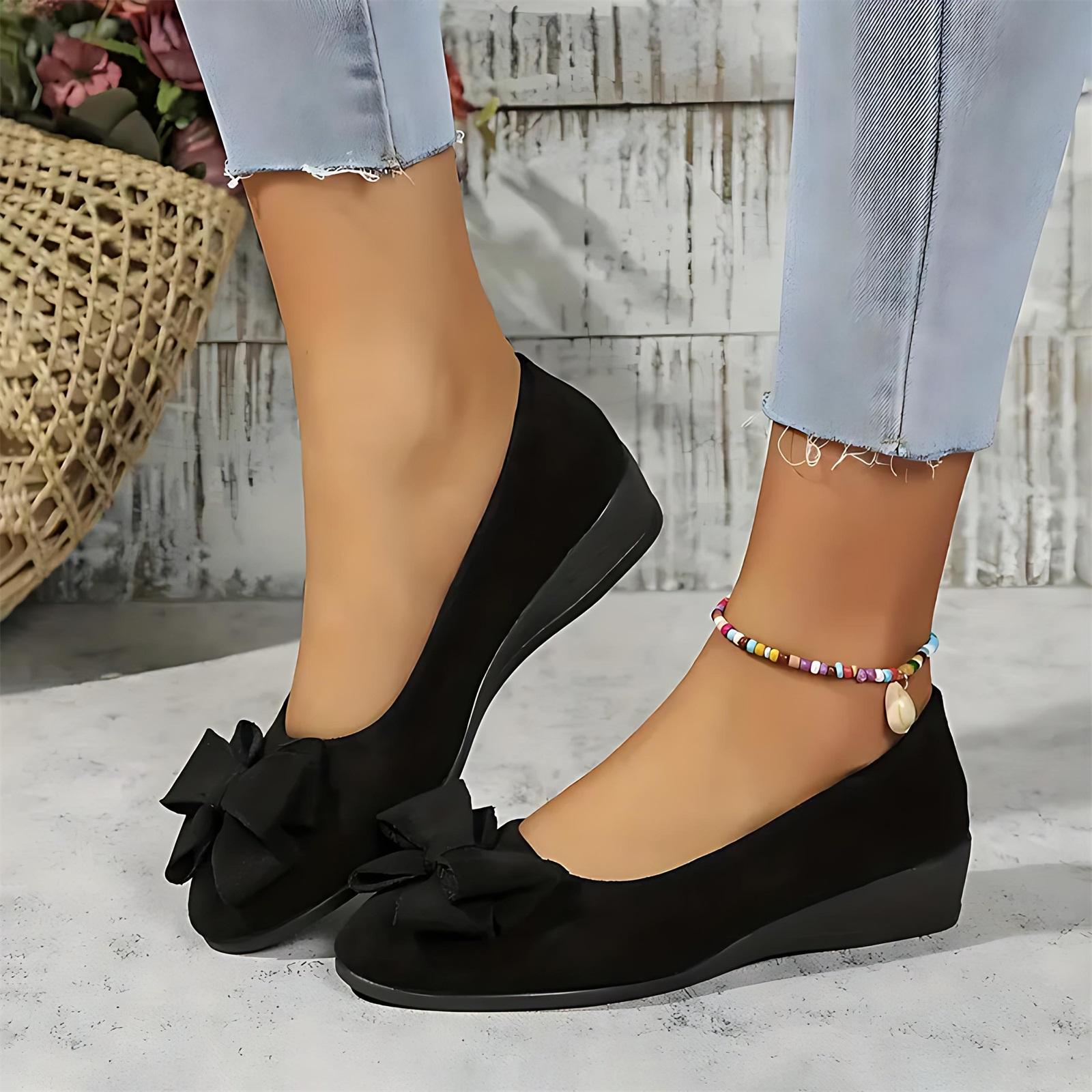 Women s Fashion Casual Wide-Width Pointed-Toe Flats 36 чёрный
