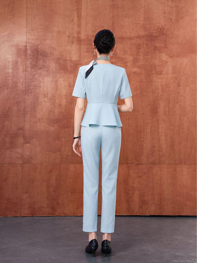 Women's Chic Summer Short-Sleeve Business Two-Piece Set