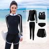 Muta da Subacquea da Donna ad Asciugatura Rapida con Protezione Solare: Costume da bagno a due pezzi a maniche lunghe e pantaloni lunghi per surf, sorgenti termali e abbigliamento da spiaggia.