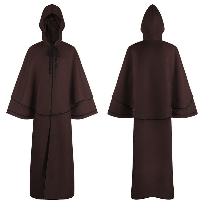 Medieval Cosplay Costume, 5-Color Hooded Robe, Monk Robe, Cape, Long-Sleeved Cosplay, Death Cosplay Costume