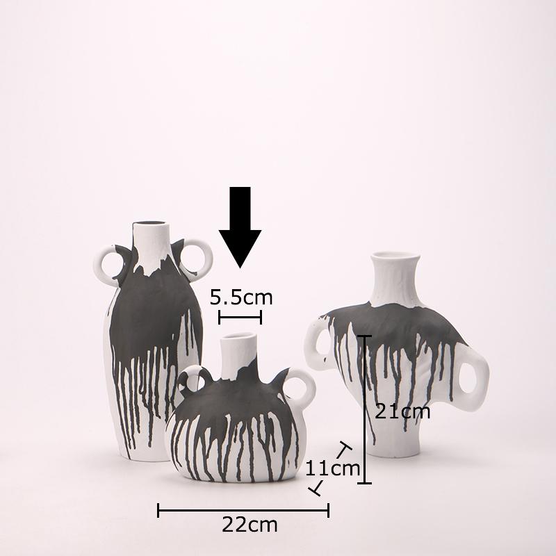 

Retro Ink Texture Ceramic Vase Porcelain Plant Pots Table Decoration Flowers Arrangement Floral Vases Room Aesthetic Decor