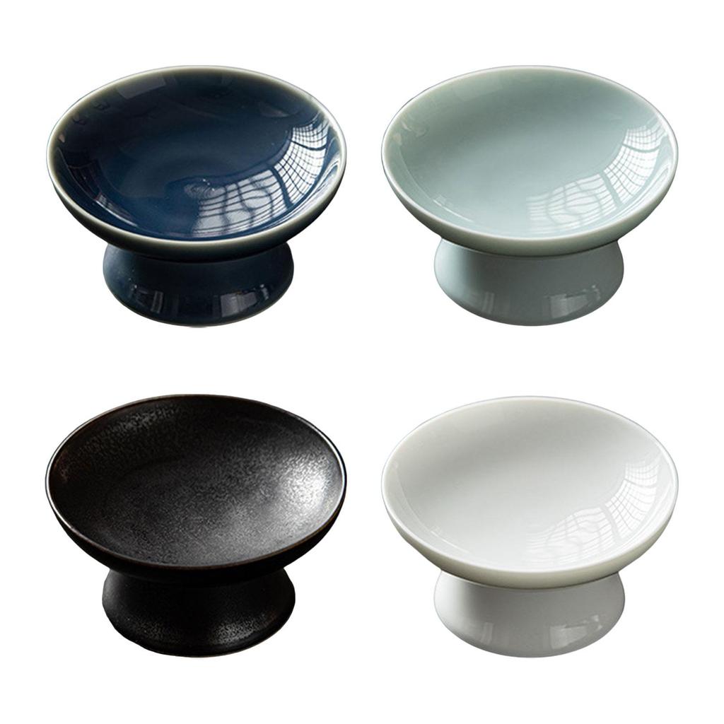 Ceramic Tray Round Multipurpose Serving Platter Pedestal Snack Bowl Snack Tray for Appetizer Dessert Nut Small Food Family