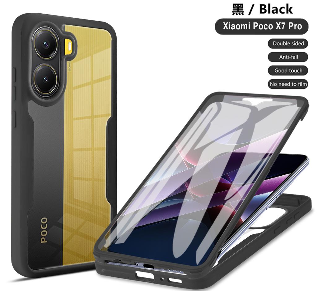 Para XIAOMI POCO X7 Pro Capa de Telefone 360 Proteção de Cobertura Total Protetor de Tela Lente da Câmera Capa Bumper Funda