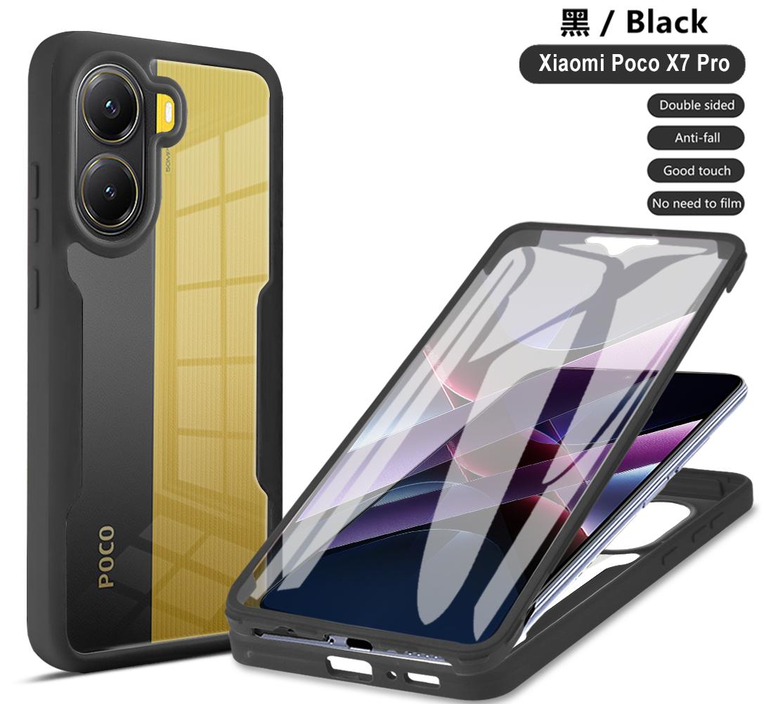 

Для XIAOMI POCO X7 Pro 360 Чехол для телефона Полная защита Защитная пленка для экрана Защита объектива камеры Бампер Чехол Funda 360 protective case&Poco x7 pro чёрный