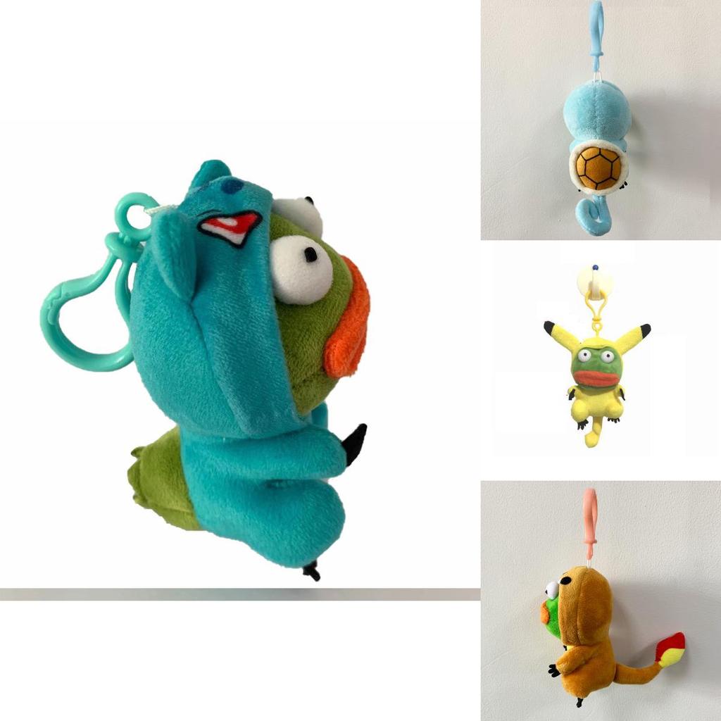 Cute Pepe The Frog Plush Keychain Doll Pendant Pikachu Kid Gift