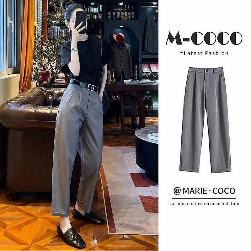 Women's High Waist Slimming Cigarette Pants – Spring/Autumn 2026 Straight Leg Harem Style