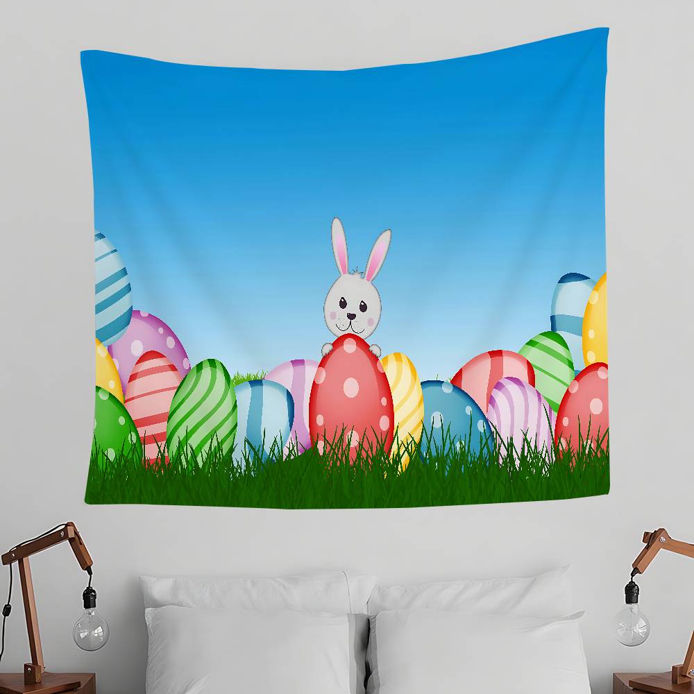 Easter Bunny Tapestry Wall Hanging Tapestry Art Deco Blanket Curtain Hanging At Home Bedroom Living Room Decor