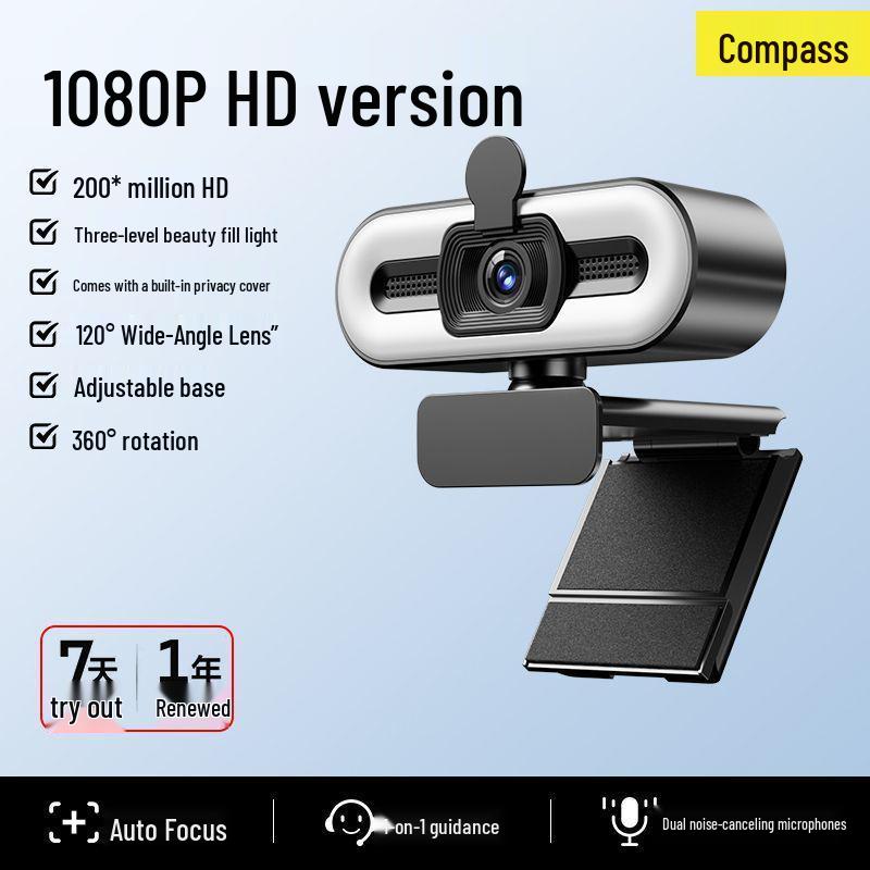 4K Streaming Webcam with Microphone for Online Classes & Meetings