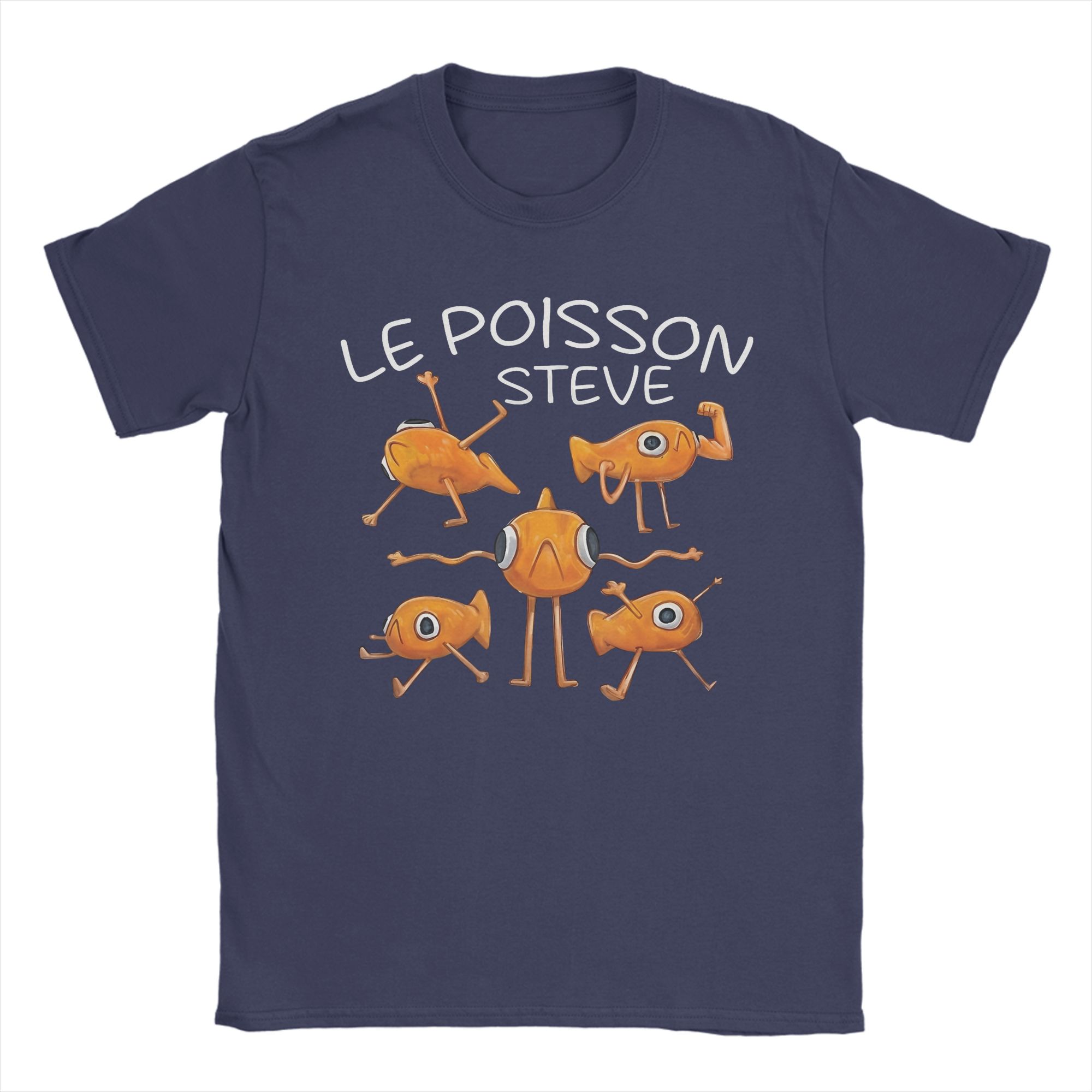 

Fish Le Poisson Steve Meme T-Shirt Men Leisure Pure Cotton Tee Shirt O Neck Short Sleeve T Shirts Plus Size Clothes 4XL