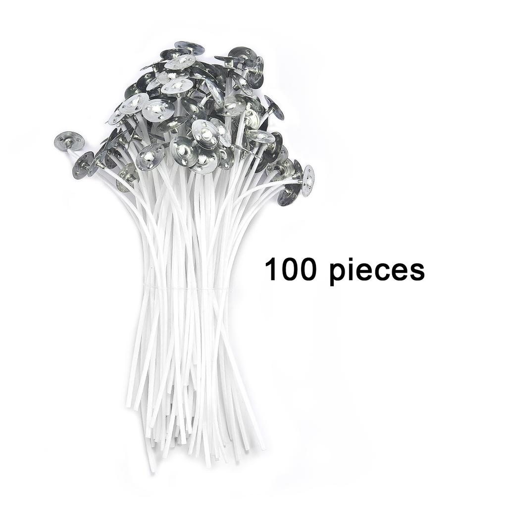 100 PCS Candle Wicks Smokeless Wax Pure Cotton Core Wax Core Holder 2.6-20cm DIY Candle Making Pre-Waxed Wicks Party Supplies