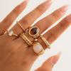 6PC Trendy Geometric Cuff Rings Set for Women Metal Adjustable On The Finger Ring Ladies  Statement Jewelry