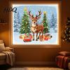 Elk Tree Glass Stickers 1/2 Sheets Christmas Reindeer Window Cling Car Gift Box Winter Decoration Sticker Static Sticker Waterproof Decal,