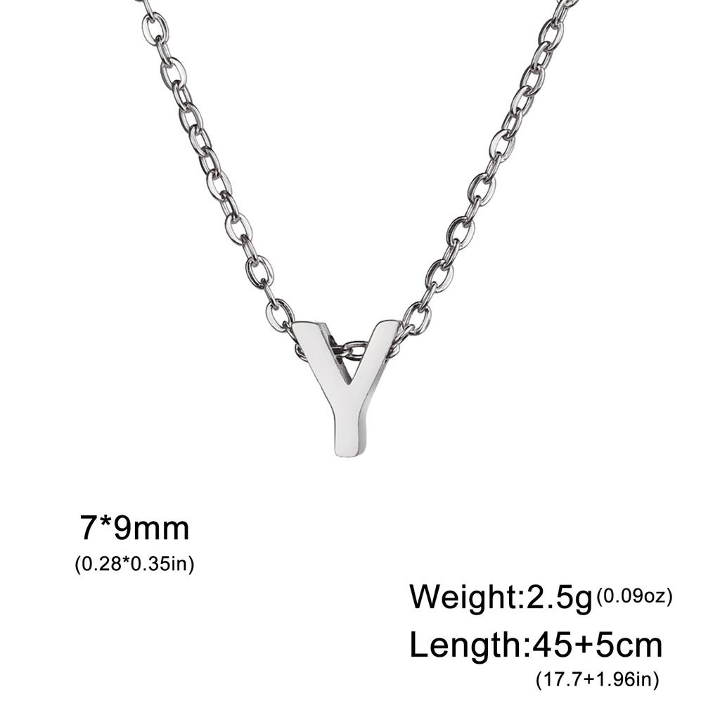 Name Initial Necklace A-Z 26 Letters Pendant Stainless Steel Jewelry Women Men Neck Choker Couple Friend Birthday New Year Gifts