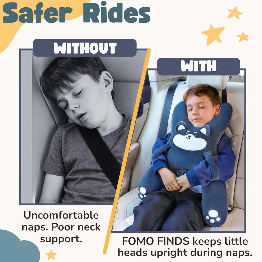 Soft Car Seat Neck Pillow Breathable Car Headrest Safety Design Lumbar Support Pillow  Car Travel