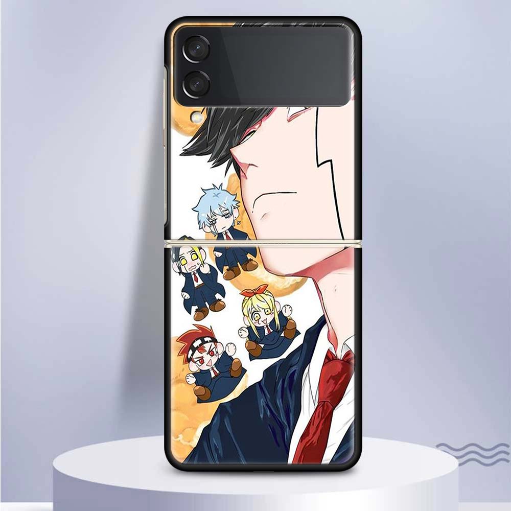 Mashle Magic And Muscles For Samsung Galaxy Z Flip 5 4 3 5G Phone Case Black Hard Cover ZFlip 5 4 3 Luxury Shockproof Bumper Coq