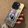 Graffiti Great Art Aesthetic David Mona Lisa Electroplate Silver IMD Case For iPhone 15 14 13 12 11 16 Pro Max XS 7 8 Plus Cover