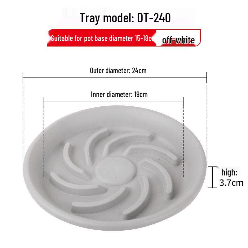 Thickened Plastic Round Flower Pot with Tray