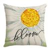 Summer Chrysanthemum Pillowcase Green Plant Flower Polyester Printed Sofa Cushion