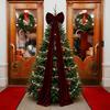 Hot Selling Large Wine Red Velvet Christmas Tree Bow Decoration