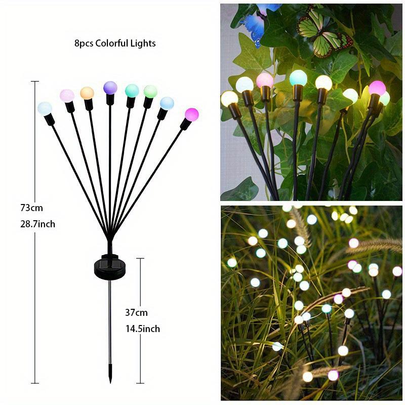 Solar Powered Garden Floor Lights, Star Burst Flickering Firefly Lights, Outdoor Courtyard Christmas Party Decorations
