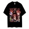 Anime T Shirt Unisex Women Demon Slayer Muzan Kibutsuji Graphic Tee 2026 Summer Cotton Short Sleeve Casual Tops Streetwear