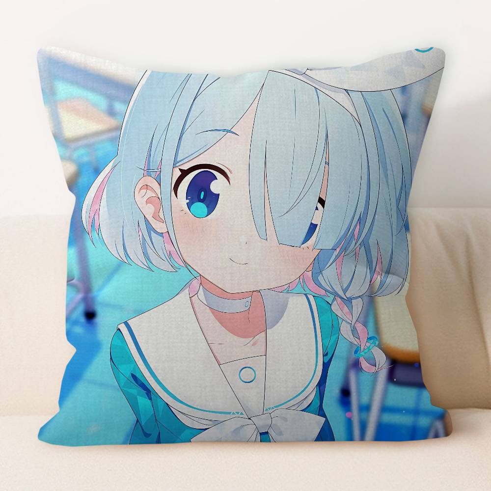 B-blue Archive Anime Kissenbezug 45x45cm Weich Gemütlich Baumwolle Outdoor Dekorative Kissenbezüge mit Reißverschluss für Couch