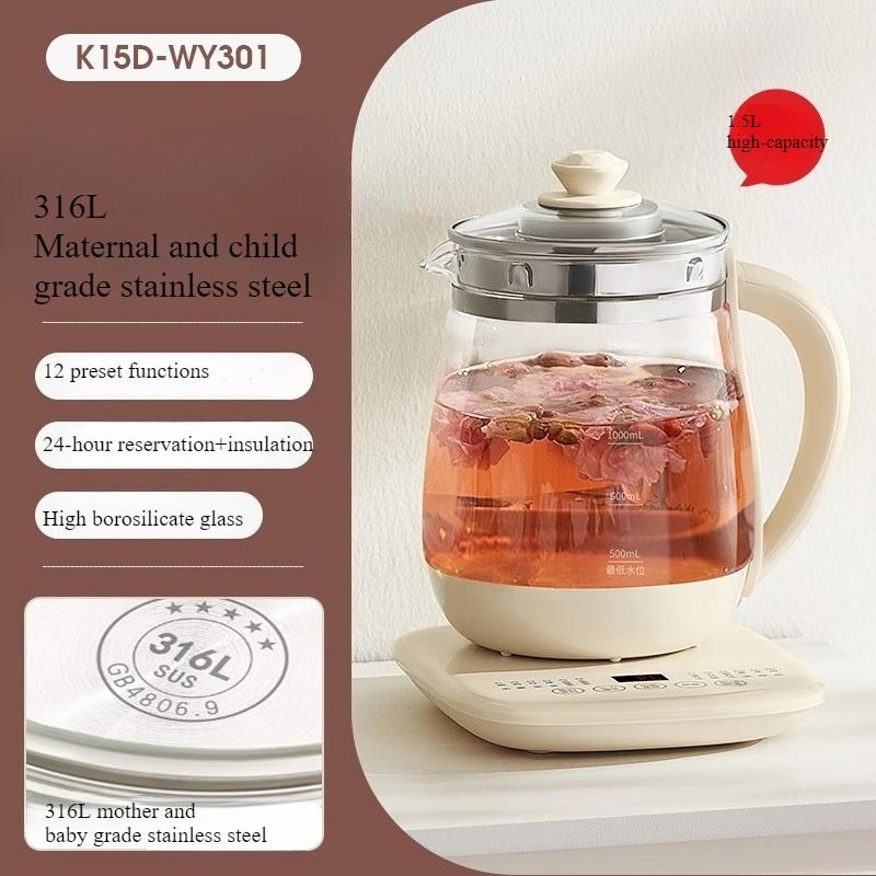220В Здоровьеварка Домашний Многофункциональный Чайник 316L Нержавеющая Сталь Маленький Полностью Автоматический Стекло 220V
