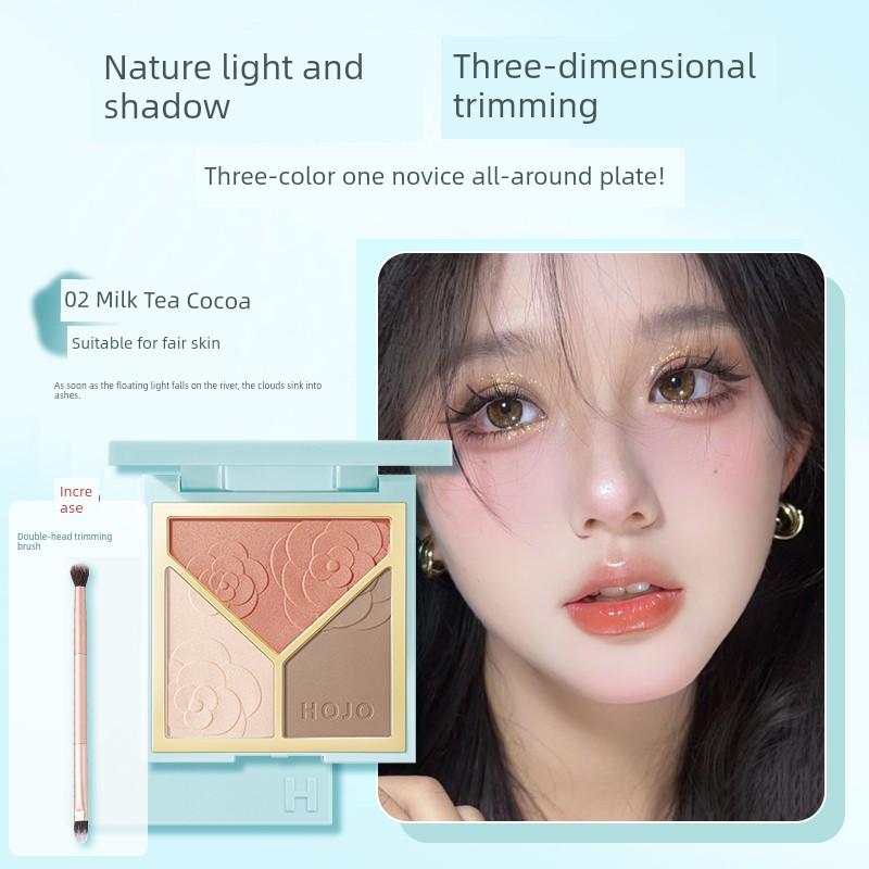 Highlighter Palette Matte Eyeshadow Blush Contour Nose Shadow Side Shadow Brightening Face Three-In-One Palette Official Authentic Product