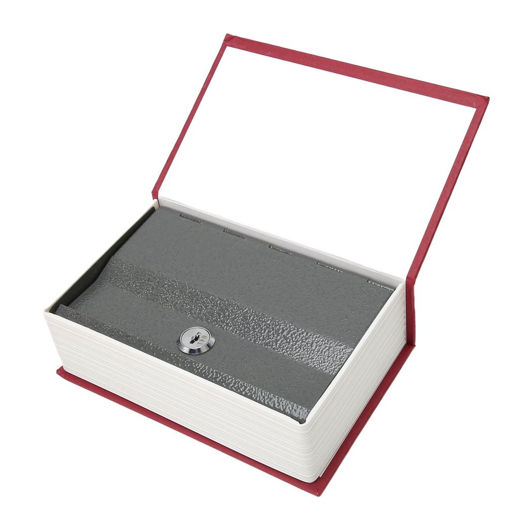 Book Safe Storage Box with Keys Stainless Steel Secret Hidden Book Shape Case for Home Office Shop